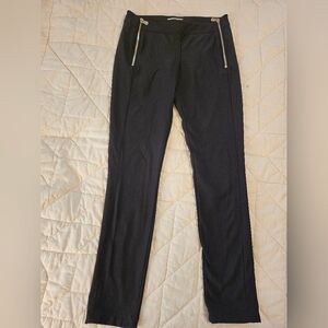 Anatomie Black Mid Rise  DBL Zipper Scub Knit Travel Pull On Pants